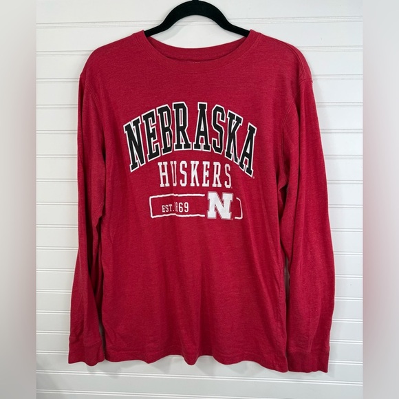 Nebraska Huskers men’s red long sleeve graphic tshirt. Size M - Picture 1 of 4